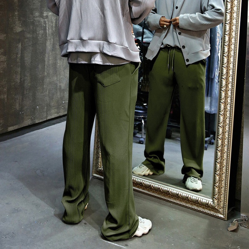 Pantalon droit pour hommes avec texture côtelée - Kenji