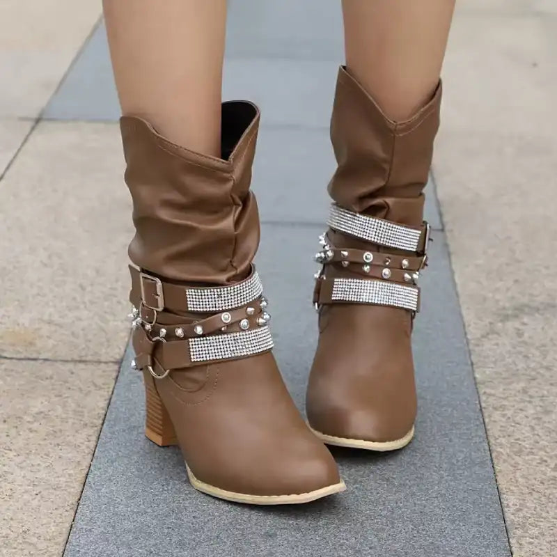 Goldie - Bottes avec Strass et Boucle