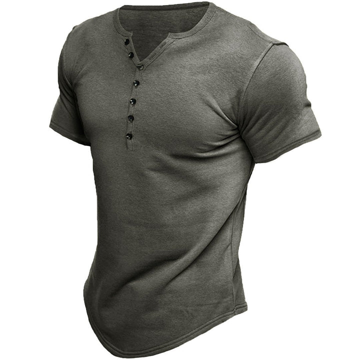 T-shirt homme slim fit avec demi-patte de boutonnage
