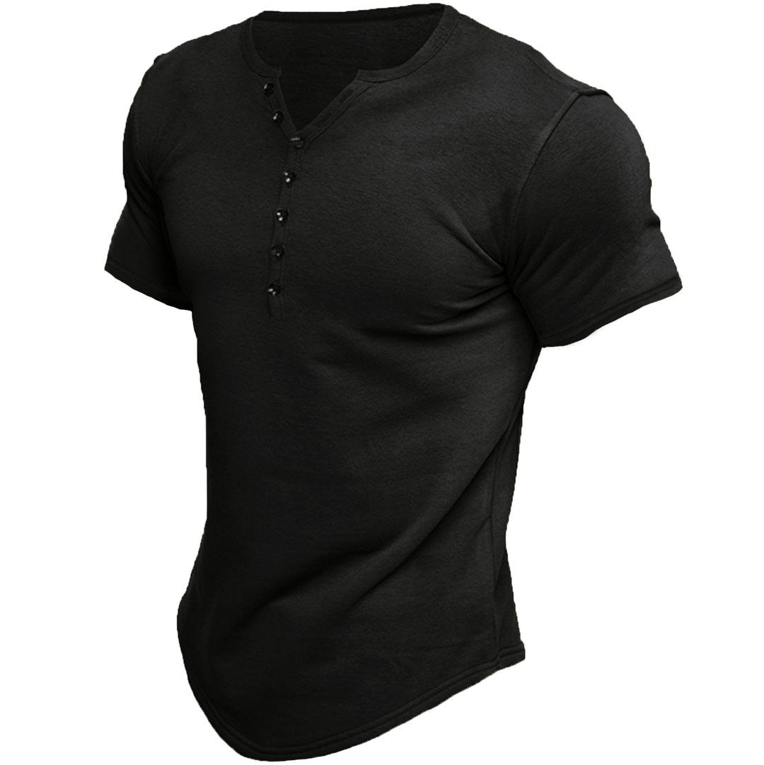 T-shirt homme slim fit avec demi-patte de boutonnage