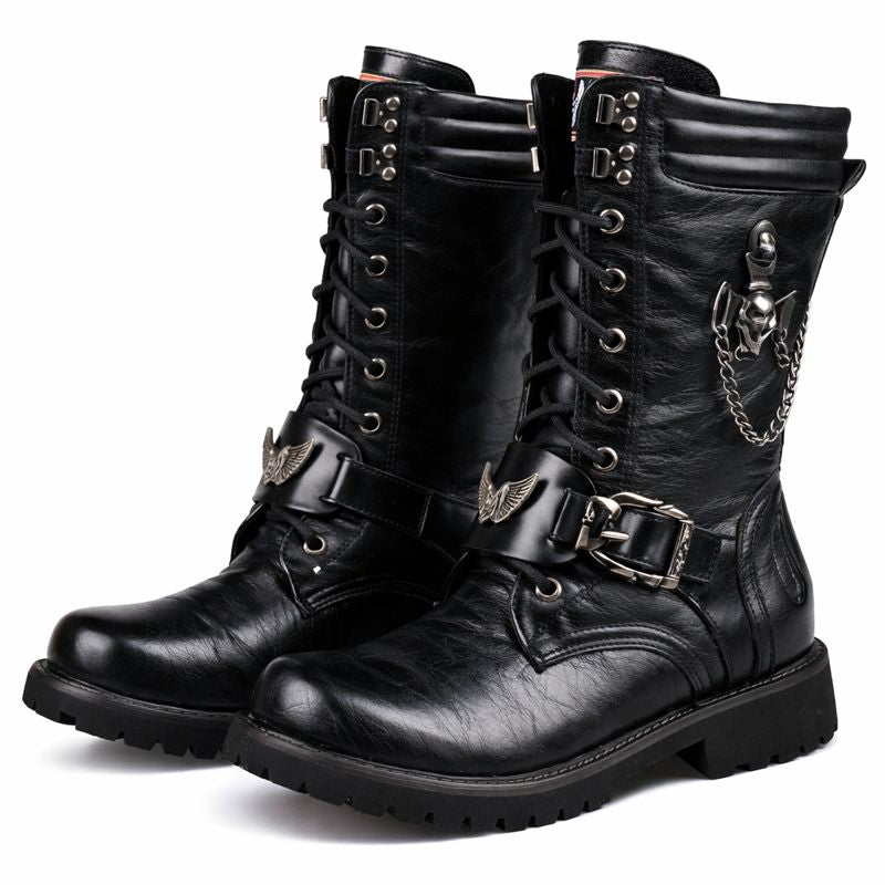 Bottes en cuir à semelle robuste pour hommes - Rovian