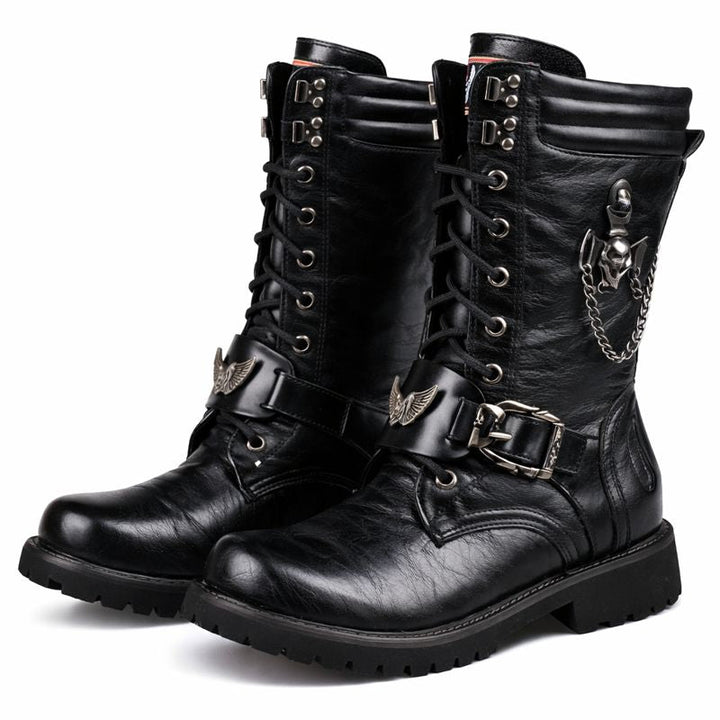 Bottes en cuir à semelle robuste pour hommes - Rovian