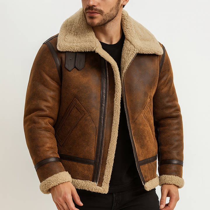 Blouson rétro effet cuir doublé polaire - Derval