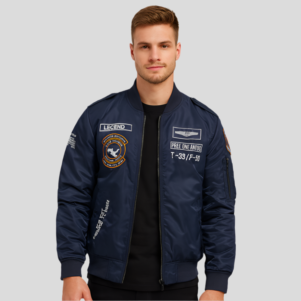 Blouson bombardier pour homme avec patchs brodés - Frederick