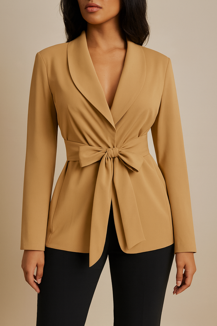 Blazer pour femmes avec ceinture sur le devant - Collie