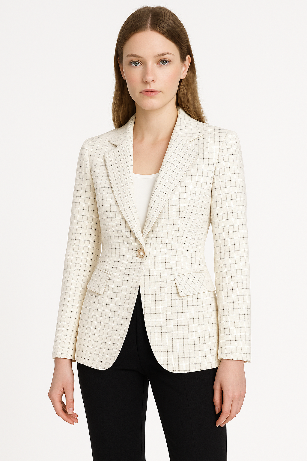 Blazer ajusté à motifs écossais pour femmes - Melissa