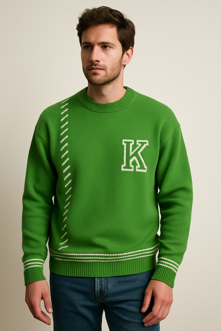 Pull homme à effet tricoté doux - Marven