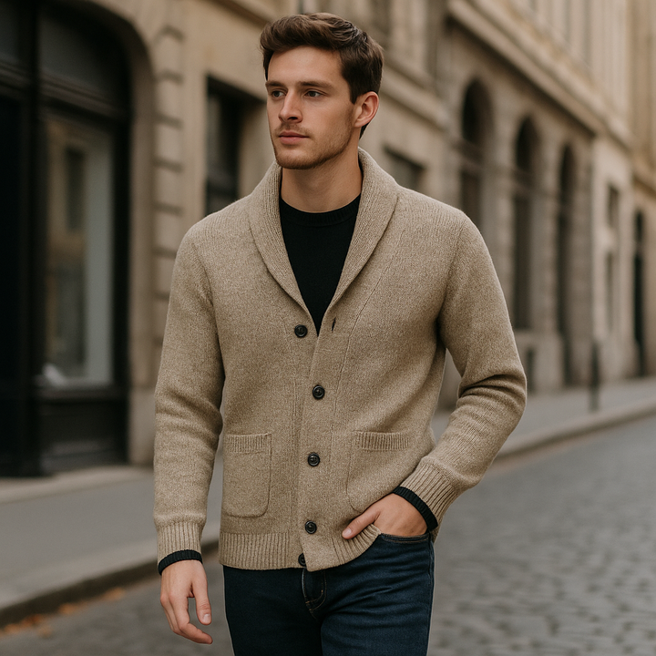 Cardigan en maille à col châle pour homme - Emil