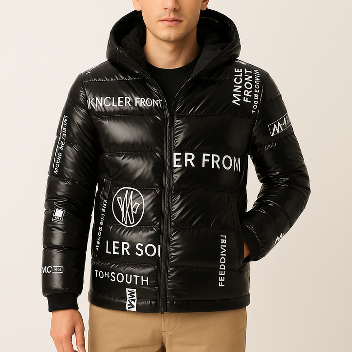 Veste à capuche matelassée effet vinyle pour homme - Lanuz