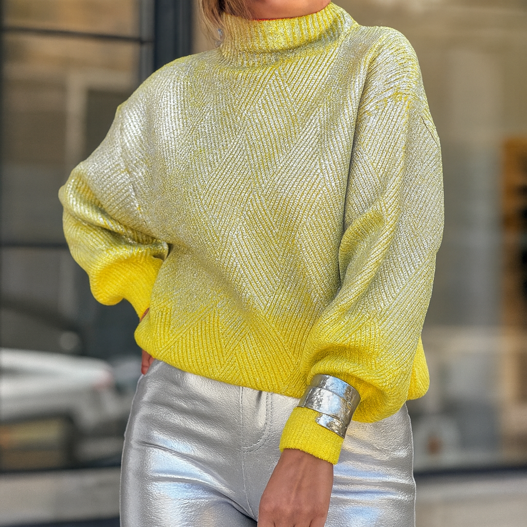 Pull en maille à effet métallique pour femmes - Soni