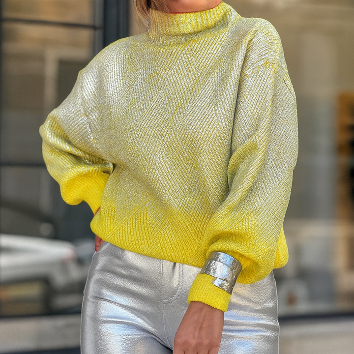 Pull en maille à effet métallique pour femmes - Soni