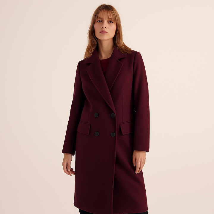 Manteau saisonnier à double boutonnage pour femme - Eline