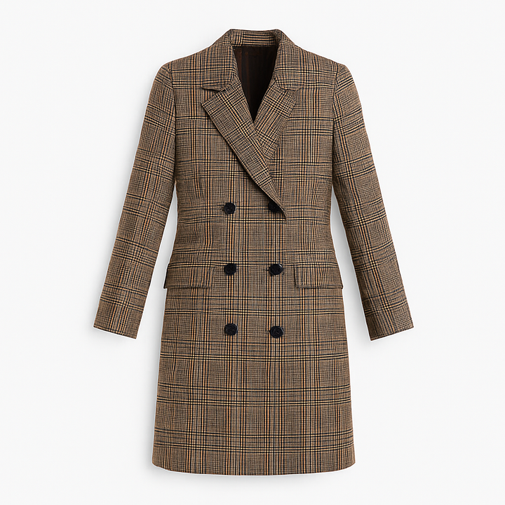 Manteau à carreaux pour femme - Valleria