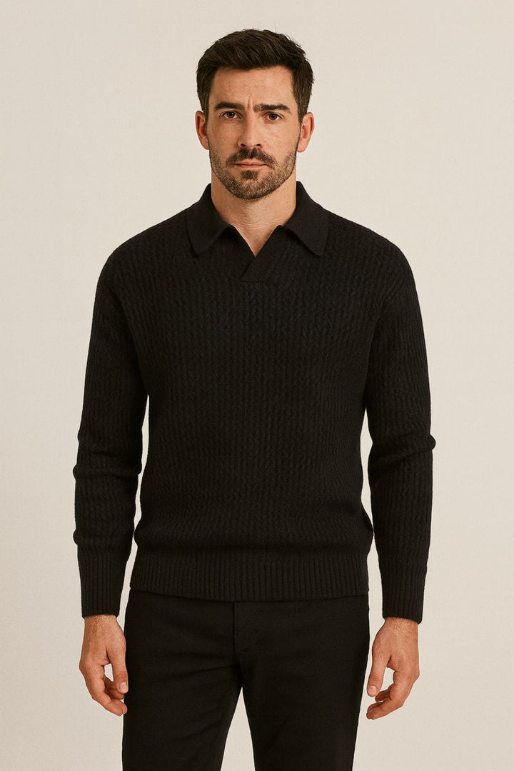 Pull homme en maille jacquard à col roulé - Raptor
