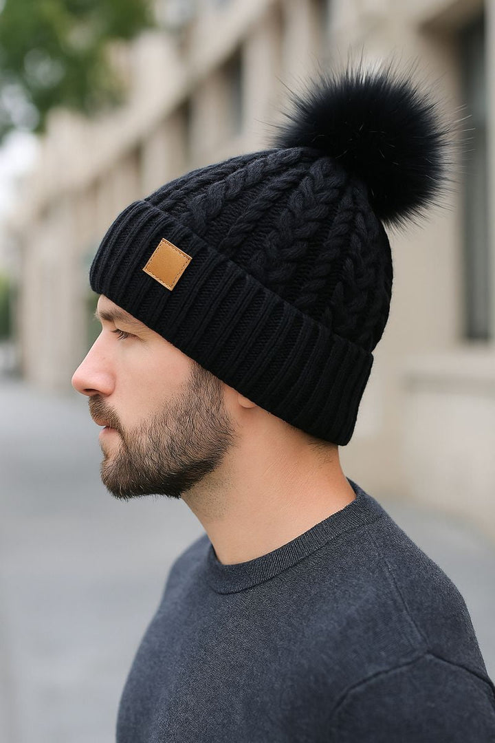 Bonnet d'hiver unisexe avec pompon - Norel