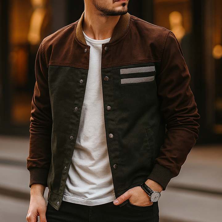 Veste décontractée bicolore pour hommes - Nael