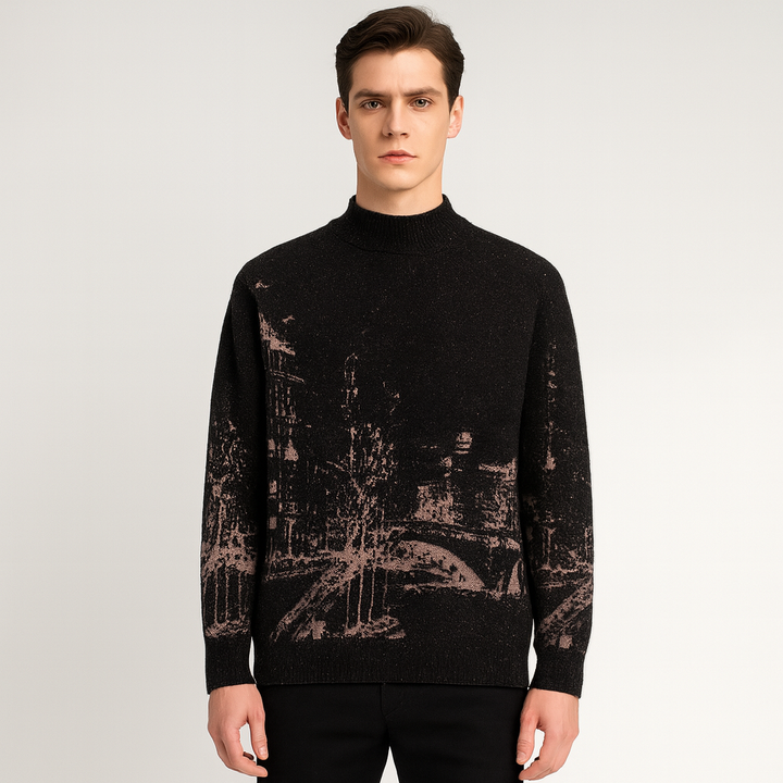 Pull homme en maille épaisse effet urbain - Naël