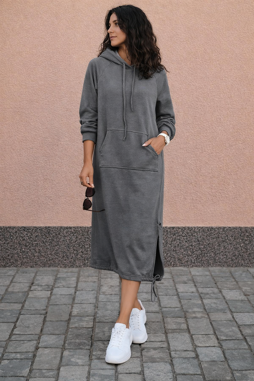 Robe longue à capuche pour femme - Lina