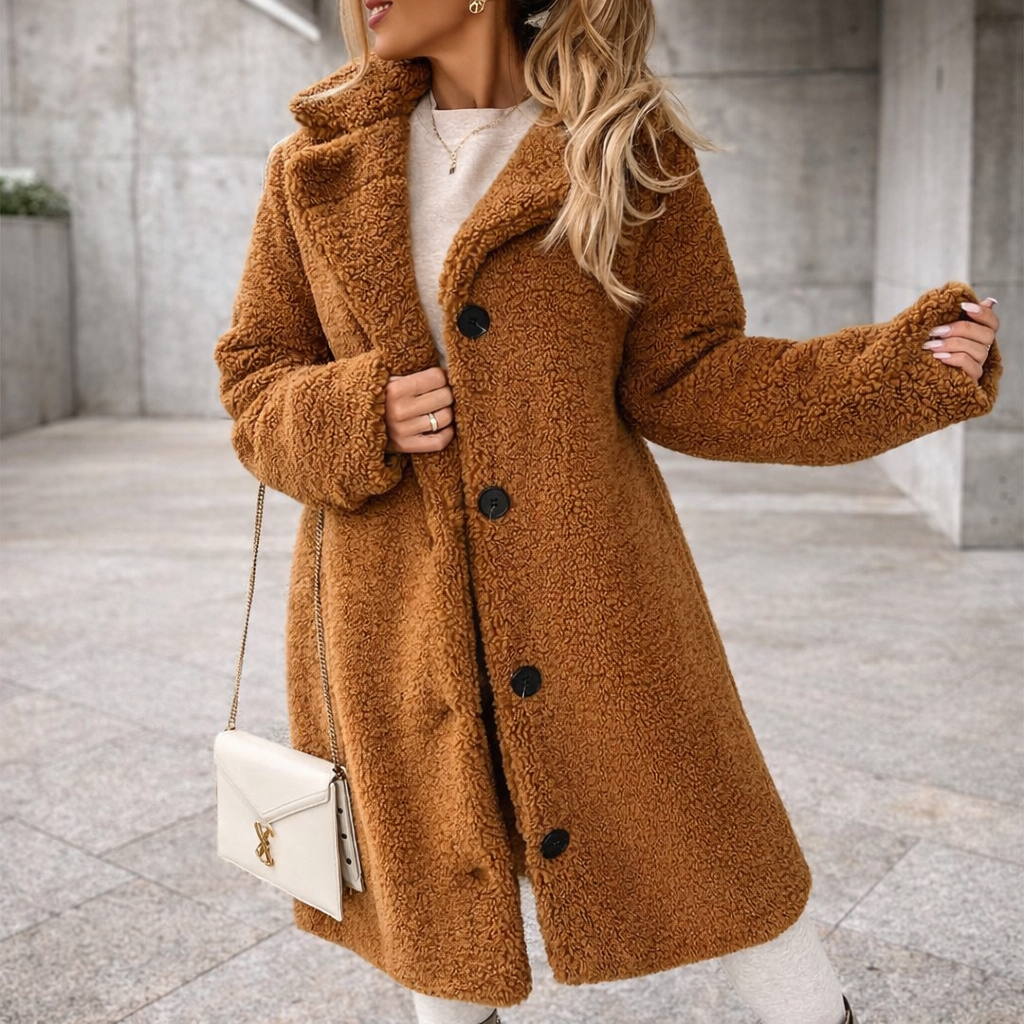 Veste polaire à revers classique pour femmes - Noly