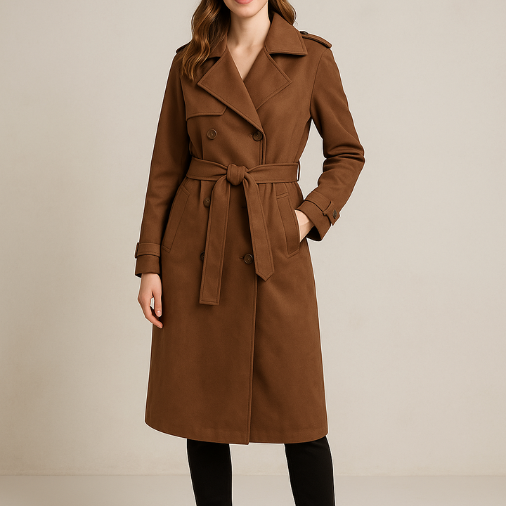 Manteau enveloppant pour femme avec effet daim doux - Caleira