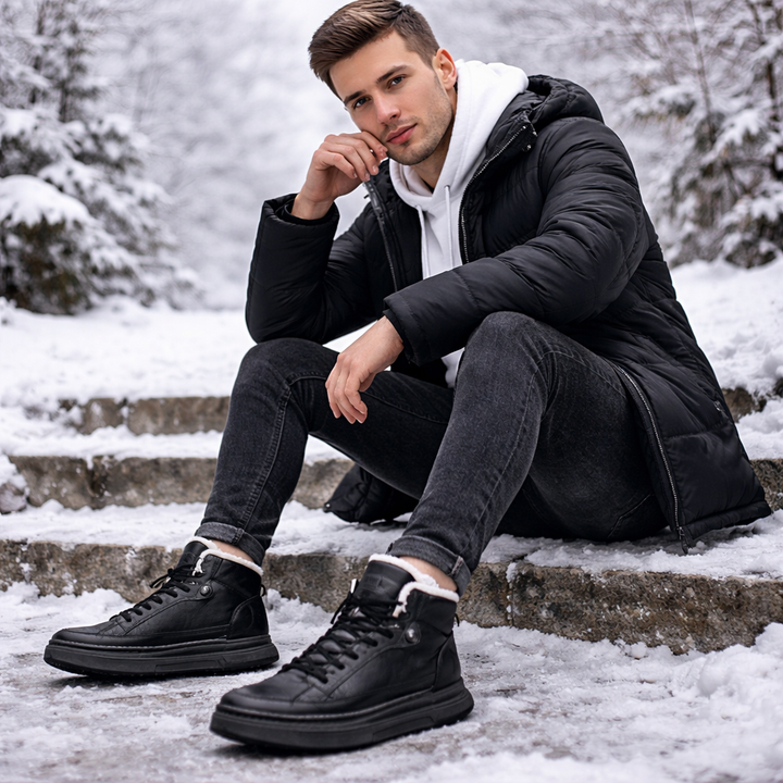 Chaussures d'hiver pour hommes avec doublure en polaire thermique - Branor