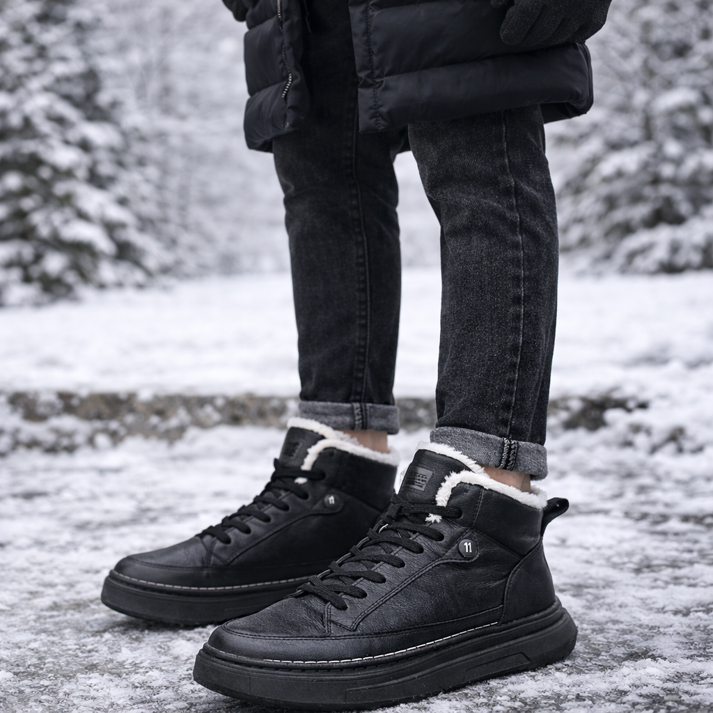 Chaussures d'hiver pour hommes avec doublure en polaire thermique - Branor