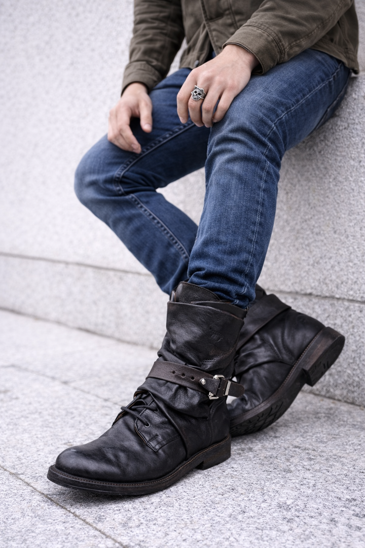 Bottines en cuir pour hommes - Kryvon