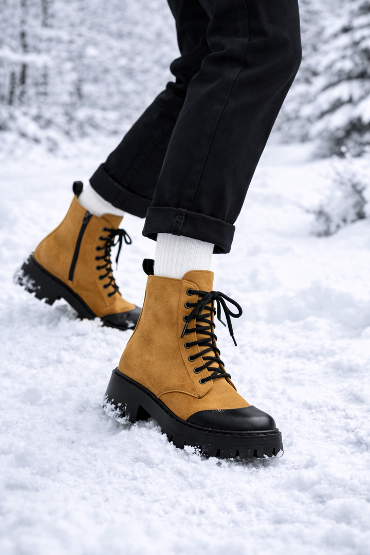 Bottes en cuir à semelles plates pour femmes - Wendy