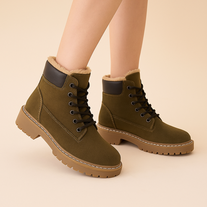 Bottes pour femmes en suédine avec intérieur chaud - Nerelis