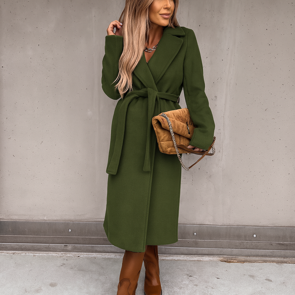 Manteau long en laine pour femme - Isoria