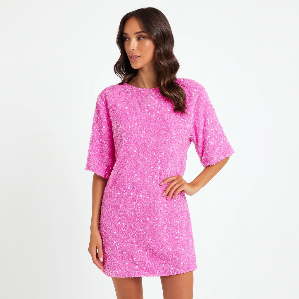 Robe à effet pailleté pour femme - Nalhira