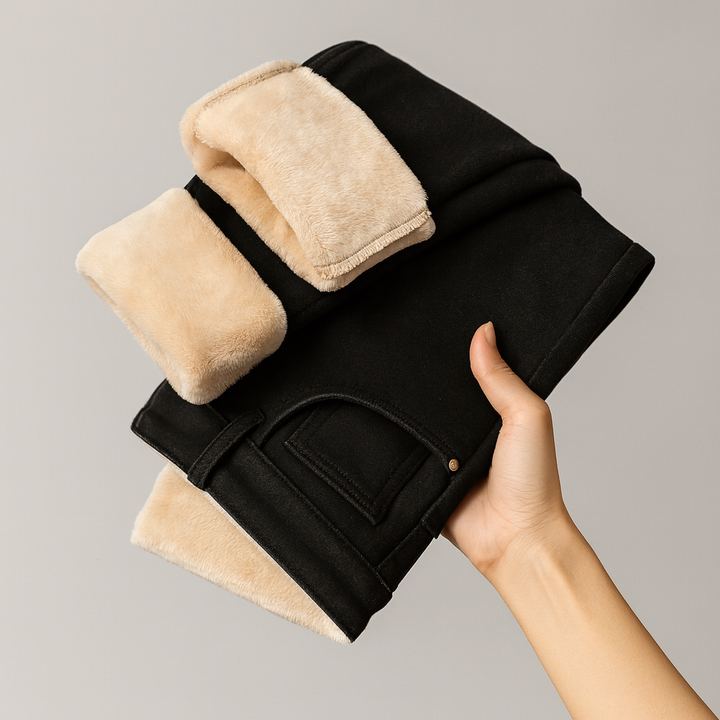 Pantalon à effet thermique pour femmes avec doublure en polaire - Aurelise