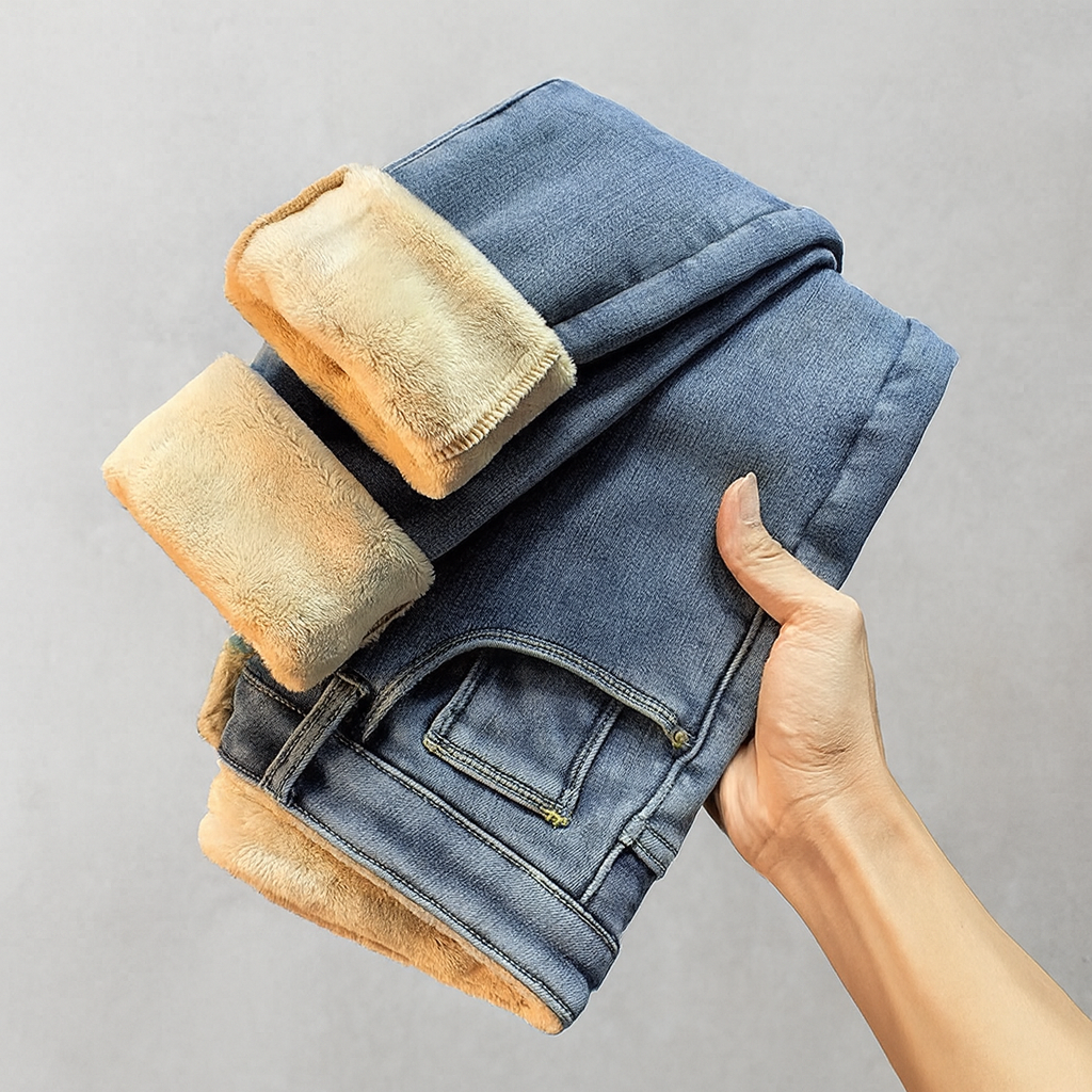 Pantalon à effet thermique pour femmes avec doublure en polaire - Aurelise