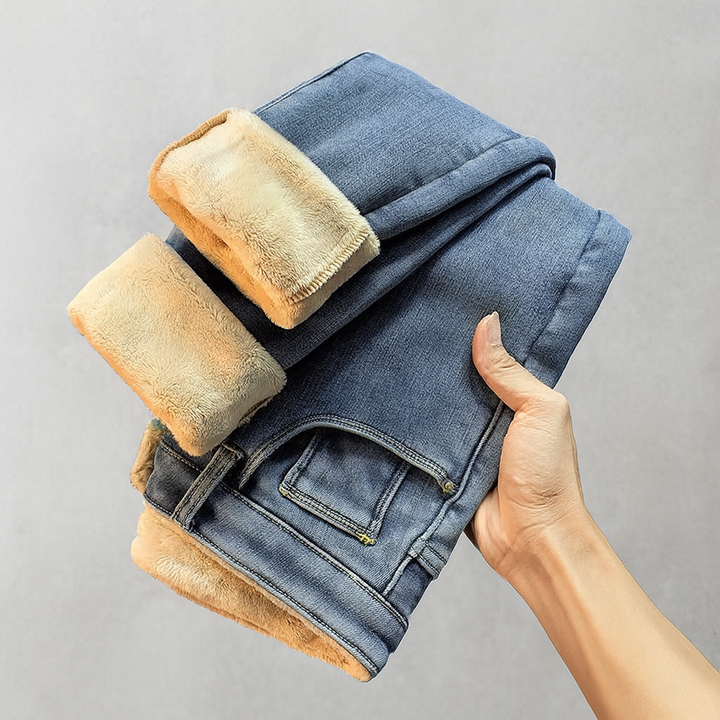 Pantalon à effet thermique pour femmes avec doublure en polaire - Aurelise