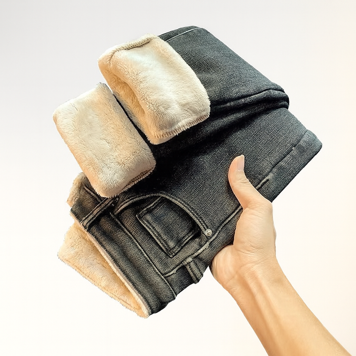 Pantalon à effet thermique pour femmes avec doublure en polaire - Aurelise