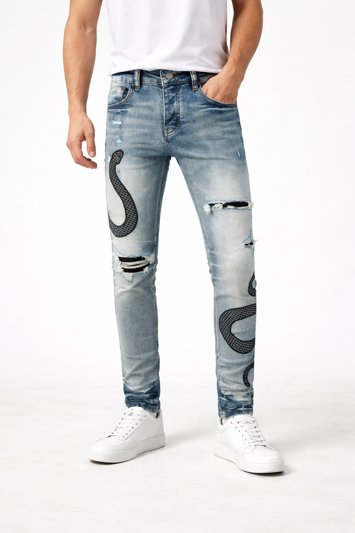 Jean skinny imprimé serpent - Eldric