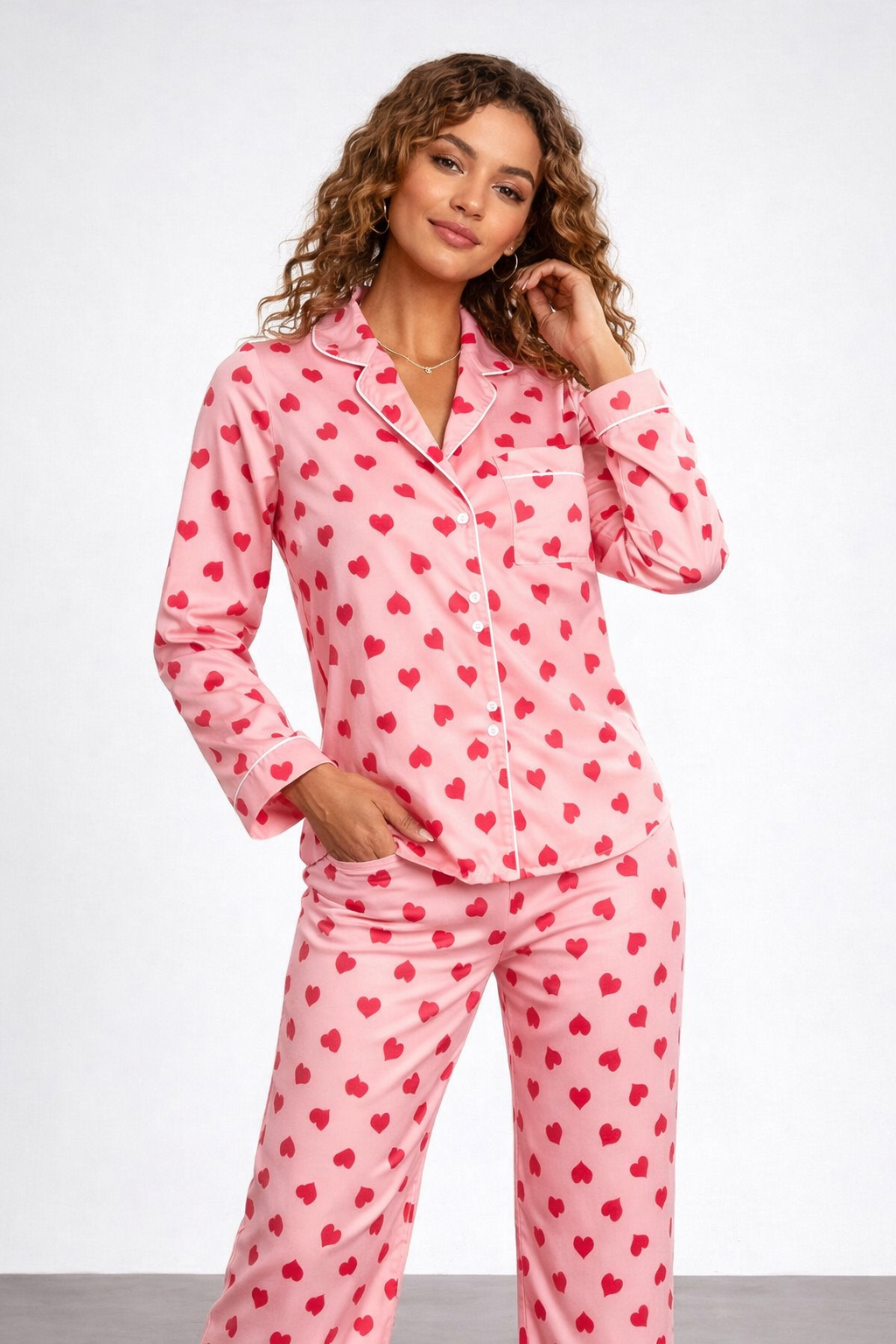 Ensemble pyjama femme avec chemise et pantalon imprimés - Yena