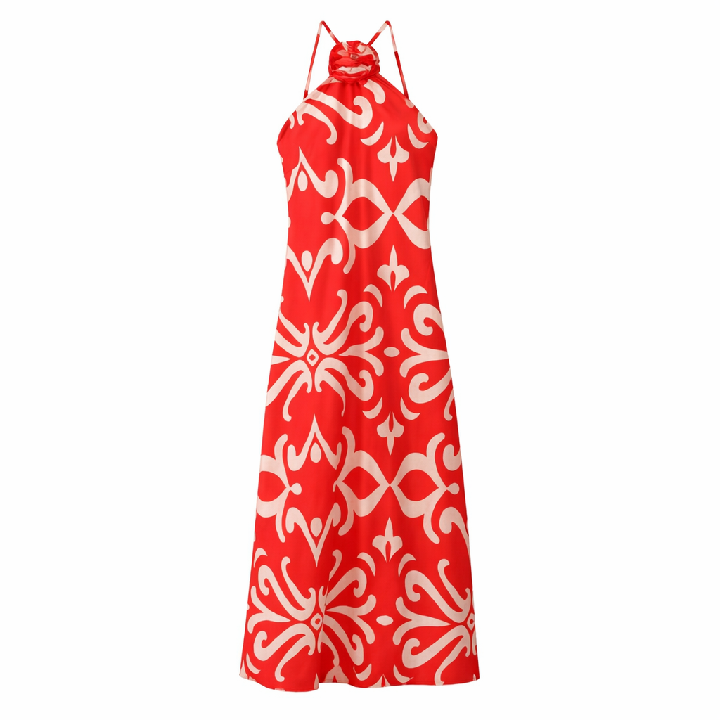 Robe en tissu à imprimé floral pour femmes - Kaja