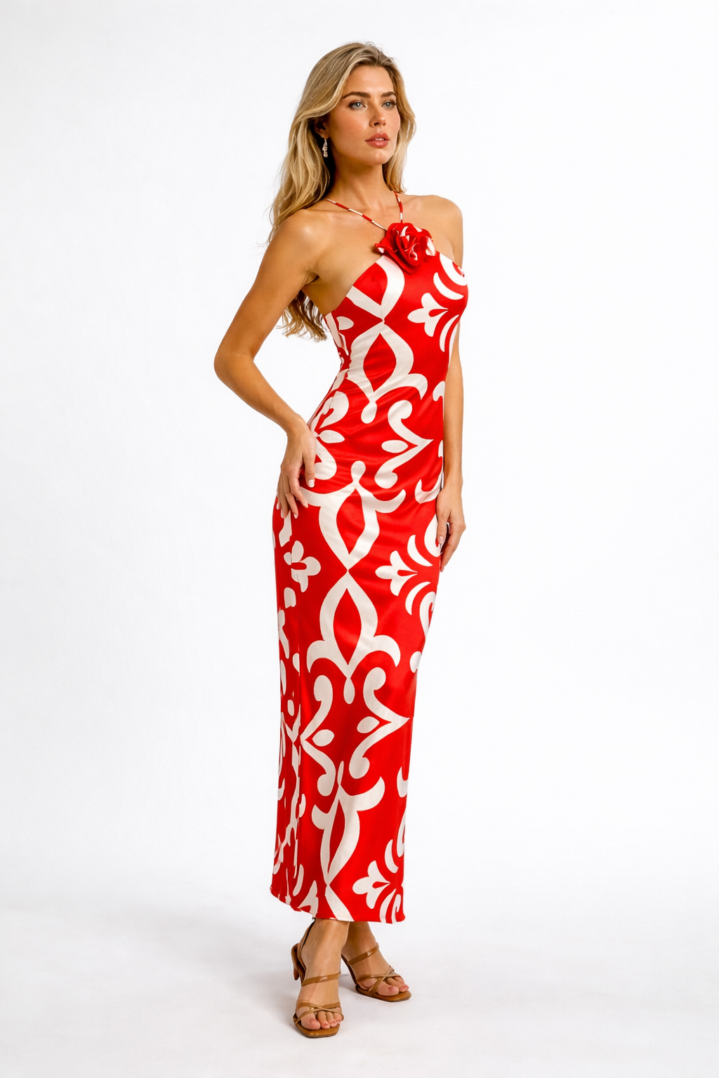 Robe en tissu à imprimé floral pour femmes - Kaja