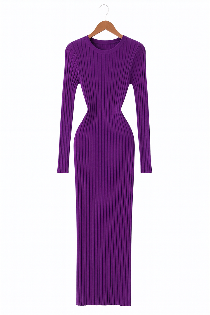 Robe à manches longues en maille serrée - Elina
