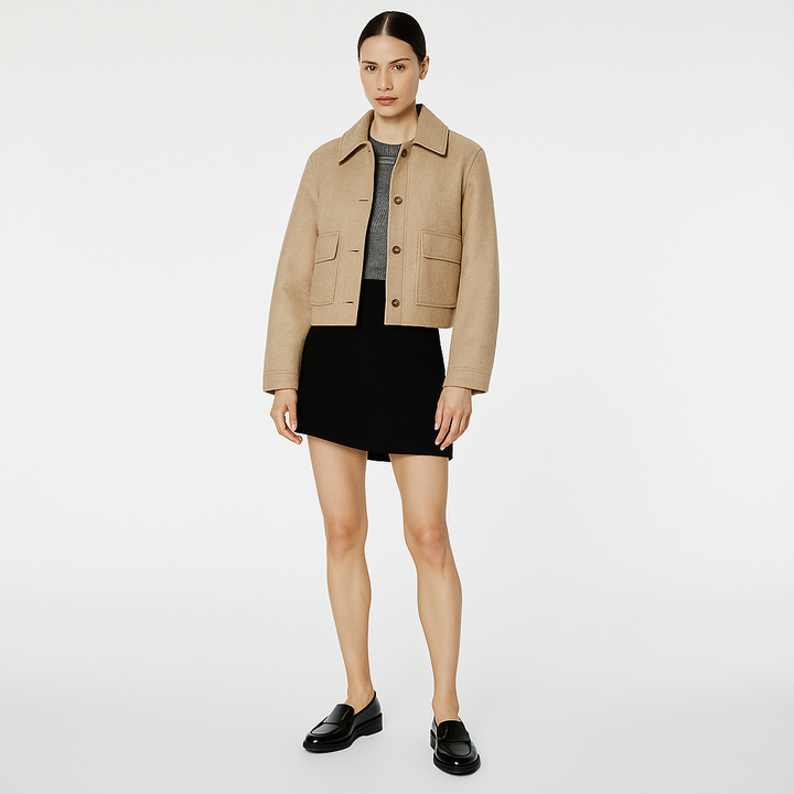 Veste d'automne décontractée pour femmes avec rabat et poches - Heidi