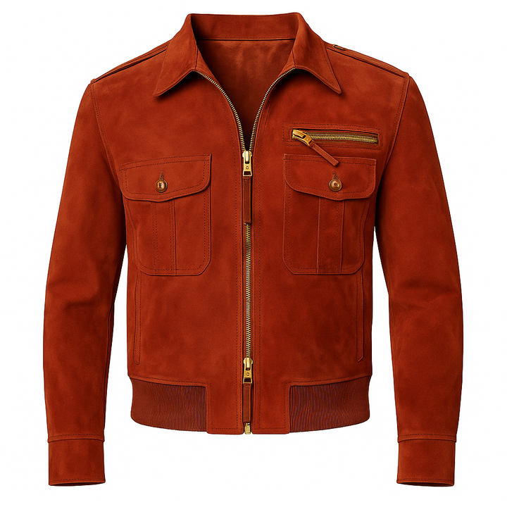 Veste homme en daim synthétique avec poches zippées - Laurent