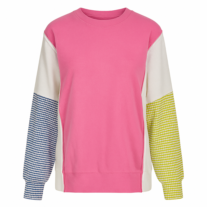 Sweat-shirt décontracté à manches longues multicolores - Maelis