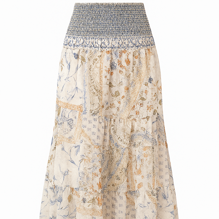 Jupe longue femme imprimé floral bohème - Mireille