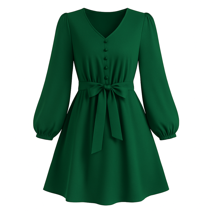 Robe courte avec nœud à la taille - Narella