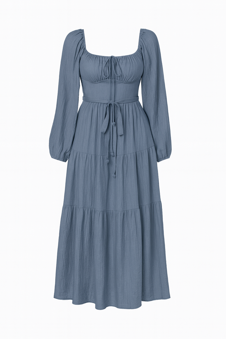 Robe longue à encolure carrée - Liora