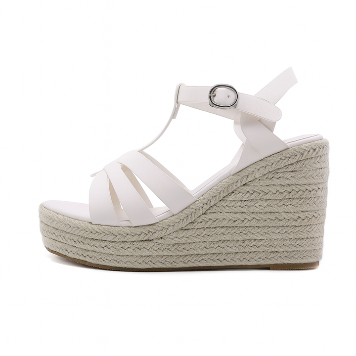 Sandales à plateforme en jute avec brides croisées - Liora