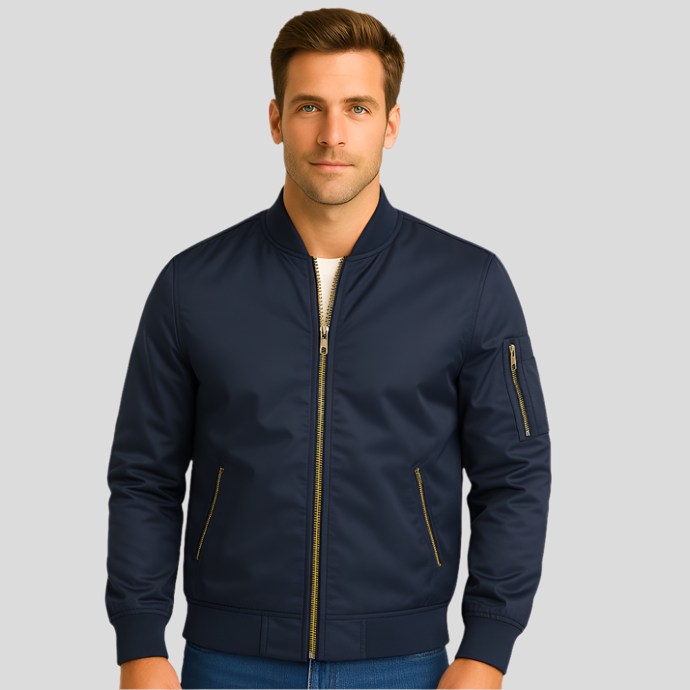 Blouson bombardier pour homme avec fermetures éclair métalliques - Timothy