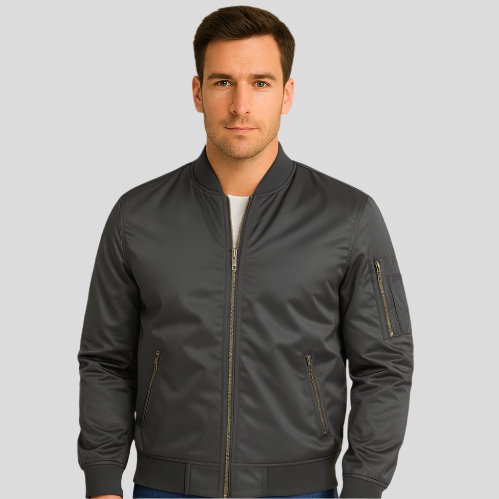 Blouson bombardier pour homme avec fermetures éclair métalliques - Timothy