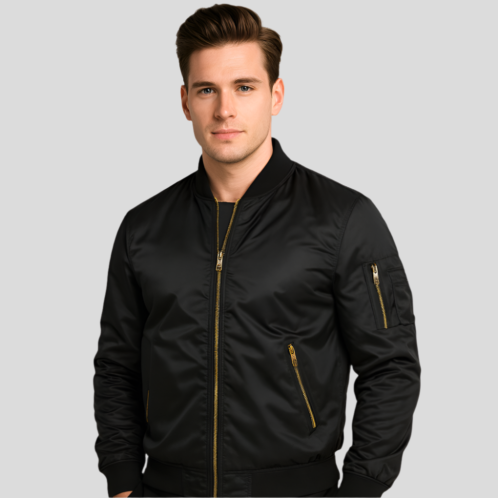 Blouson bombardier pour homme avec fermetures éclair métalliques - Timothy